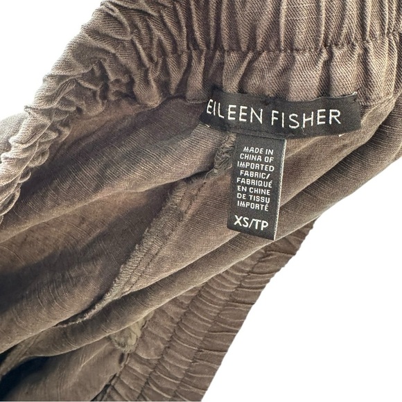 Eileen Fisher Tencel and Linen Blend Cropped Ankle Pull on Pants - Picture 4 of 5